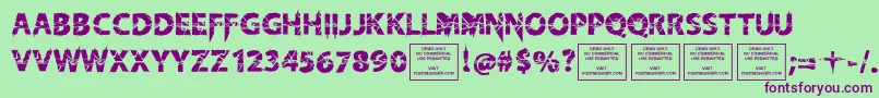 KnifefightballetRegular Font – Purple Fonts on Green Background