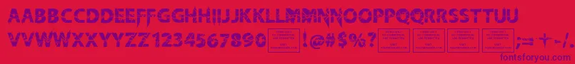 KnifefightballetRegular Font – Purple Fonts on Red Background