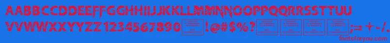 KnifefightballetRegular Font – Red Fonts on Blue Background