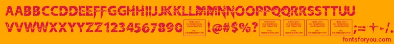 KnifefightballetRegular Font – Red Fonts on Orange Background