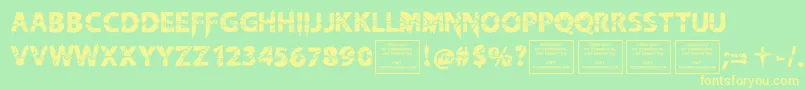 KnifefightballetRegular Font – Yellow Fonts on Green Background