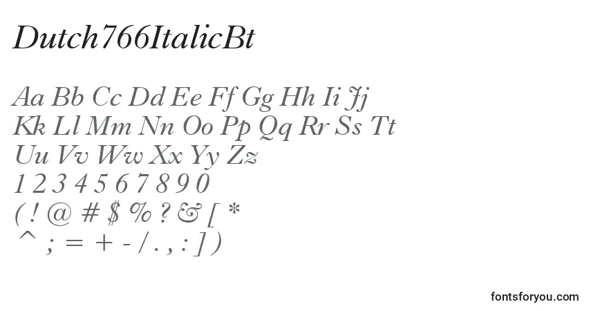 A fonte Dutch766ItalicBt – alfabeto, números, caracteres especiais