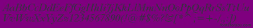 Dutch766ItalicBt-Schriftart – Schwarze Schriften auf violettem Hintergrund