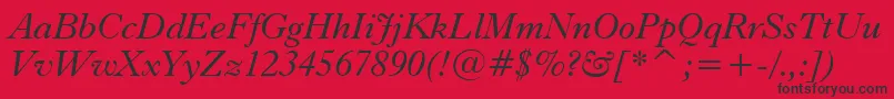 Dutch766ItalicBt-Schriftart – Schwarze Schriften auf rotem Hintergrund