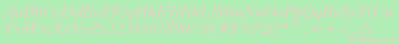 Dutch766ItalicBt Font – Pink Fonts on Green Background