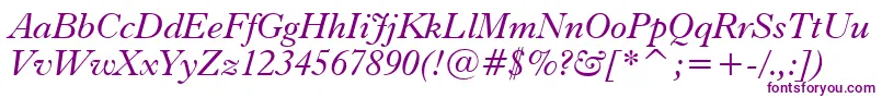 Dutch766ItalicBt Font – Purple Fonts on White Background