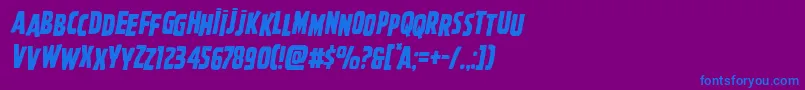 Ghoulishintentshiftital Font – Blue Fonts on Purple Background