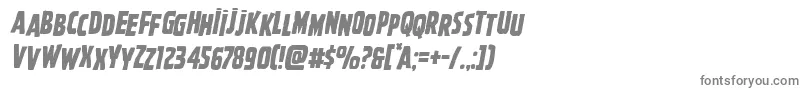 フォントGhoulishintentshiftital – 白い背景に灰色の文字