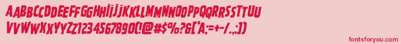 Ghoulishintentshiftital Font – Red Fonts on Pink Background