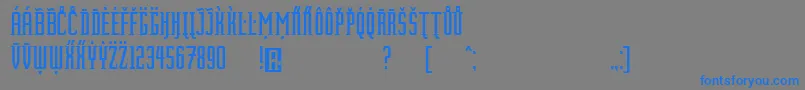 Foreignsheetmetal-Schriftart – Blaue Schriften auf grauem Hintergrund