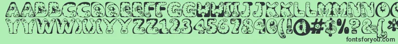 Wiggles ffy Font – Black Fonts on Green Background