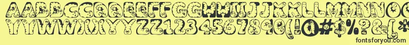 Wiggles ffy Font – Black Fonts on Yellow Background