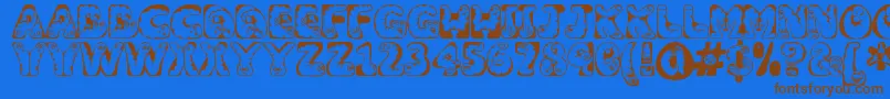 Wiggles ffy Font – Brown Fonts on Blue Background