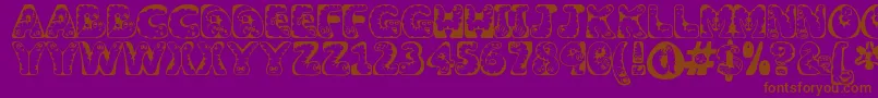 Wiggles ffy Font – Brown Fonts on Purple Background