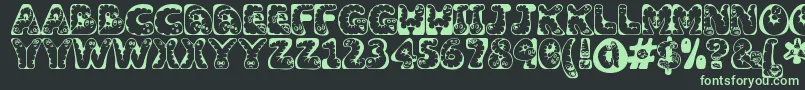 Wiggles ffy Font – Green Fonts on Black Background