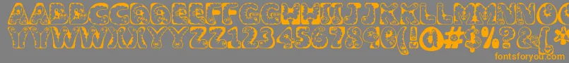 Wiggles ffy Font – Orange Fonts on Gray Background