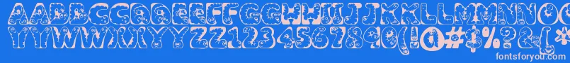 Wiggles ffy Font – Pink Fonts on Blue Background