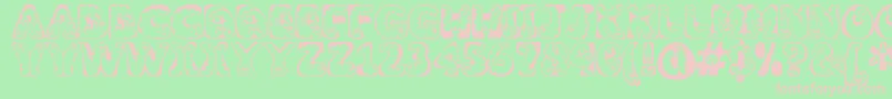 Wiggles ffy Font – Pink Fonts on Green Background