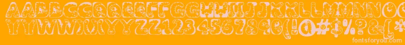 Wiggles ffy Font – Pink Fonts on Orange Background