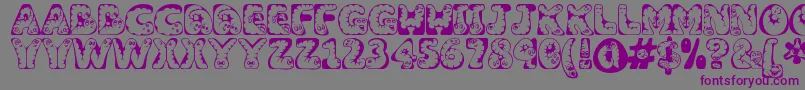 Wiggles ffy-fontti – violetit fontit harmaalla taustalla