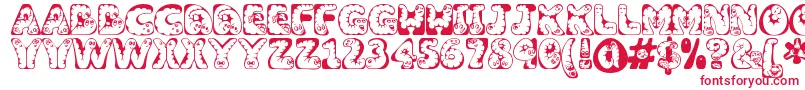 Wiggles ffy Font – Red Fonts on White Background