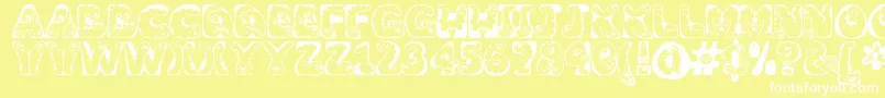 Wiggles ffy Font – White Fonts on Yellow Background