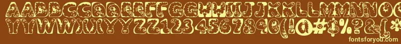 Wiggles ffy Font – Yellow Fonts on Brown Background