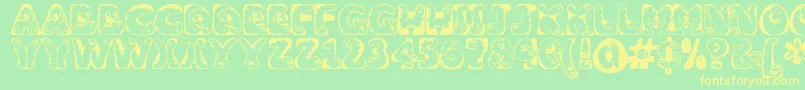 Wiggles ffy Font – Yellow Fonts on Green Background