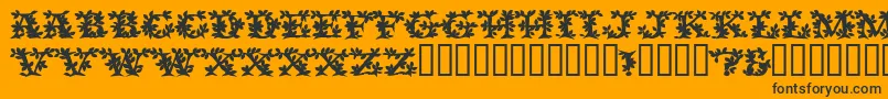 VinecapssskBold-Schriftart – Schwarze Schriften auf orangefarbenem Hintergrund