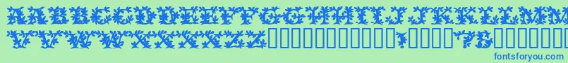 フォントVinecapssskBold – 青い文字は緑の背景です。
