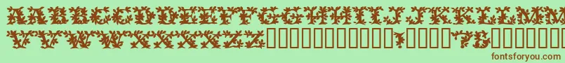 VinecapssskBold Font – Brown Fonts on Green Background