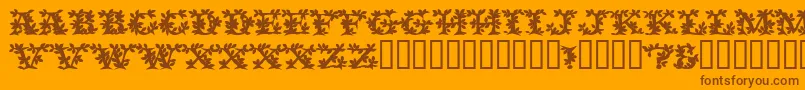 フォントVinecapssskBold – オレンジの背景に茶色のフォント