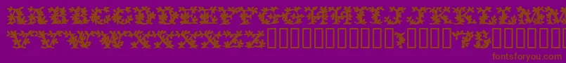 Czcionka VinecapssskBold – brązowe czcionki na fioletowym tle