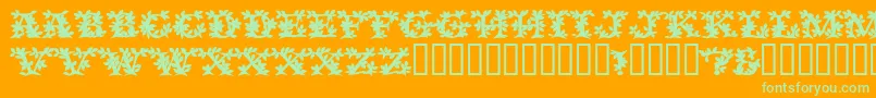 Шрифт VinecapssskBold – зелёные шрифты на оранжевом фоне