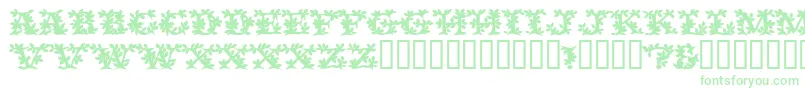 Czcionka VinecapssskBold – zielone czcionki na białym tle