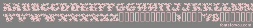 フォントVinecapssskBold – 灰色の背景にピンクのフォント