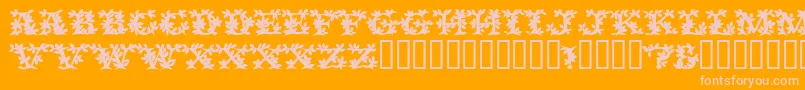 VinecapssskBold-Schriftart – Rosa Schriften auf orangefarbenem Hintergrund