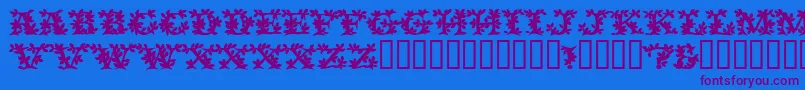 Czcionka VinecapssskBold – fioletowe czcionki na niebieskim tle