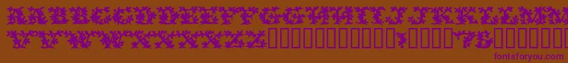 VinecapssskBold-fontti – violetit fontit ruskealla taustalla