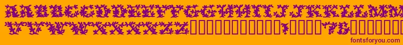 Czcionka VinecapssskBold – fioletowe czcionki na pomarańczowym tle