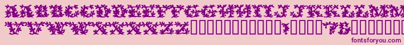 フォントVinecapssskBold – ピンクの背景に紫のフォント