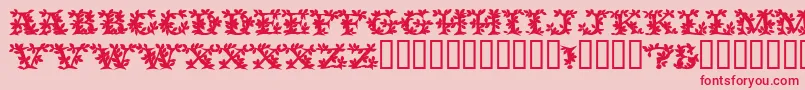 VinecapssskBold-fontti – punaiset fontit vaaleanpunaisella taustalla