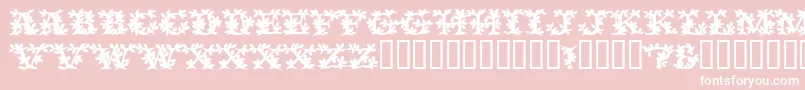 Czcionka VinecapssskBold – białe czcionki na różowym tle