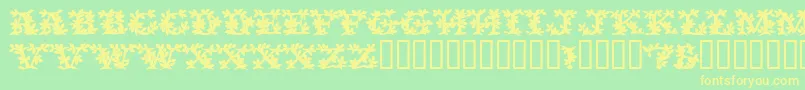 VinecapssskBold-fontti – keltaiset fontit vihreällä taustalla