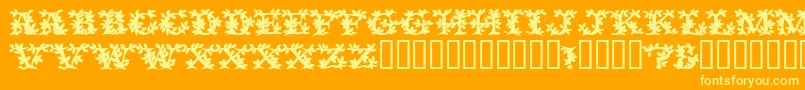 Fonte VinecapssskBold – fontes amarelas em um fundo laranja