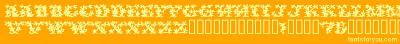 VinecapssskBold Font – Yellow Fonts on Orange Background