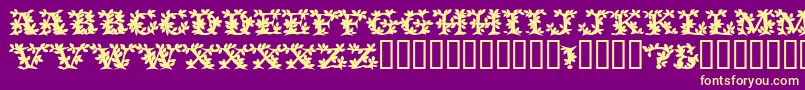 Шрифт VinecapssskBold – жёлтые шрифты на фиолетовом фоне