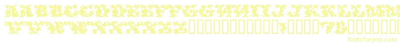 Шрифт VinecapssskBold – жёлтые шрифты на белом фоне