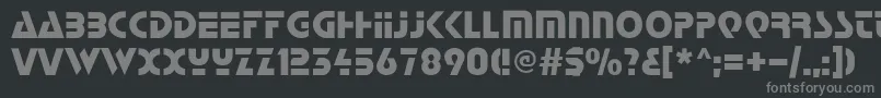Start-fontti – harmaat kirjasimet mustalla taustalla