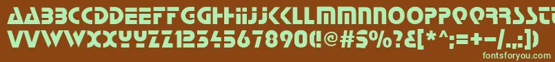 Start-fontti – vihreät fontit ruskealla taustalla